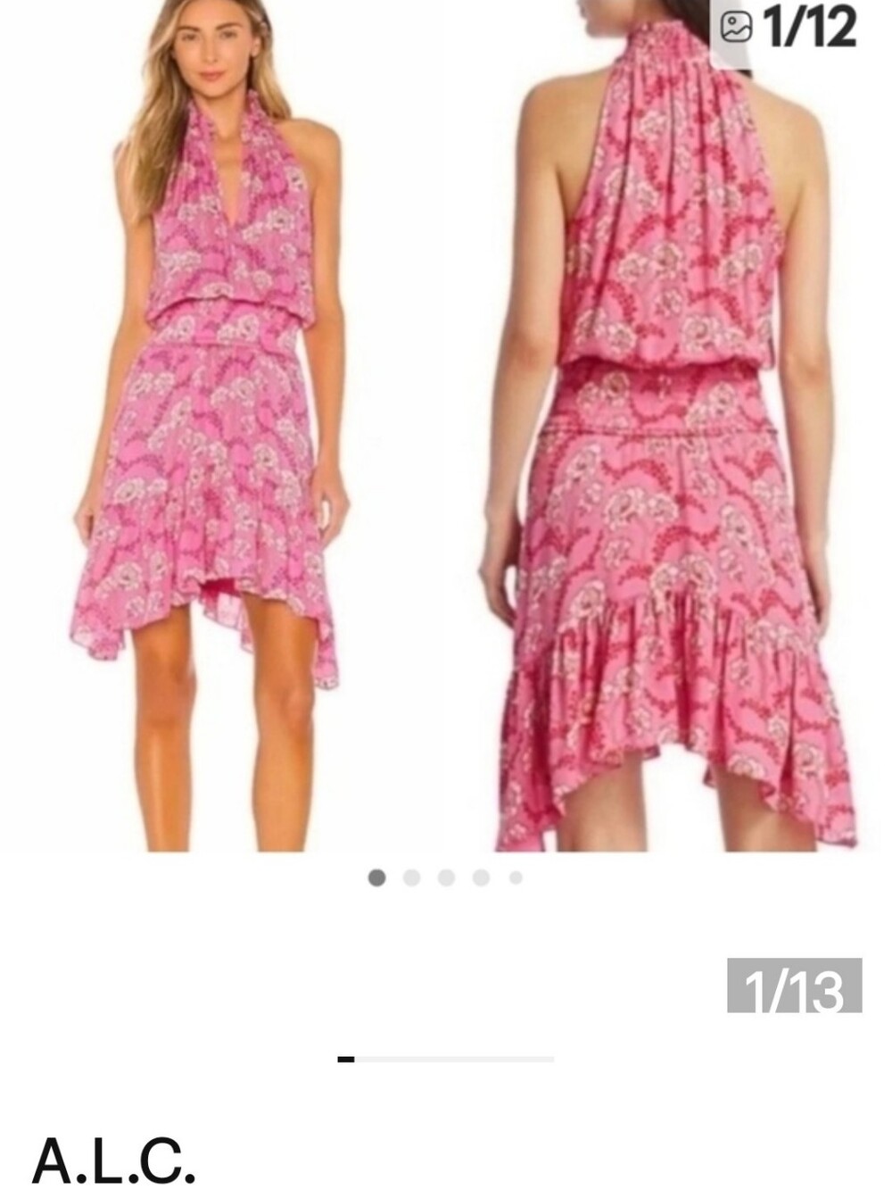 A.L.C. Pink Floral Silk Barbiecore Dress Sz 6 - Picture 3 of 13